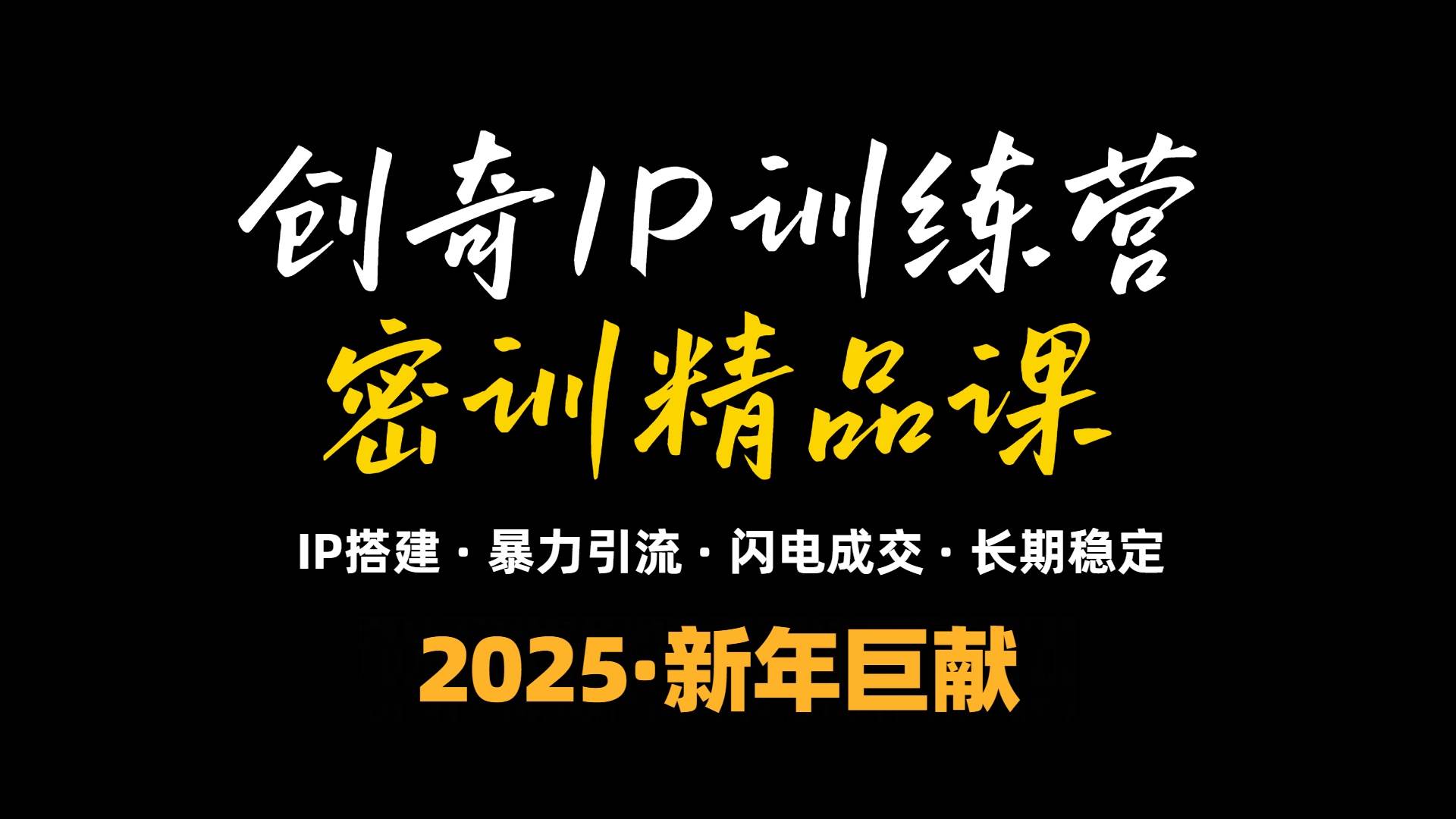 (13898期)2025年“知识付费IP训练营”小白避坑年赚百万,暴力引流,闪电成交-赛德副业库