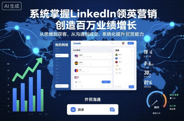 系统掌握LinkedIn领英营销,创造百万业绩增长,从思维到获客,从沟通到成交,系统化提升外贸能力-赛德副业库