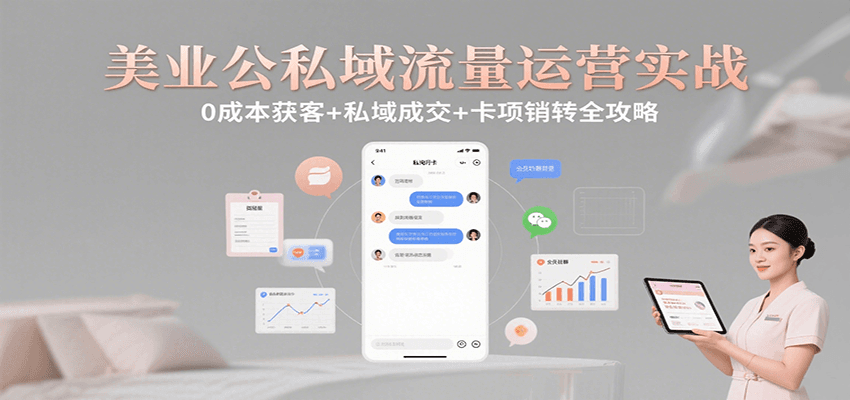 美业公私域流量运营实战：0成本获客+私域成交+卡项销转全攻略-赛德副业库