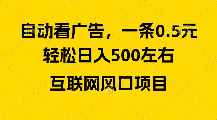 （10306期）广告收益风口，轻松日入500+，新手小白秒上手，互联网风口项目-赛德副业库