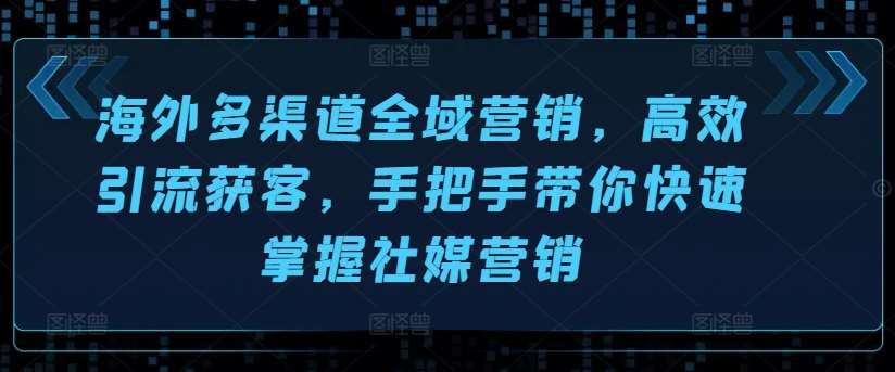 海外多渠道全域营销，高效引流获客，手把手带你快速掌握社媒营销-赛德副业库