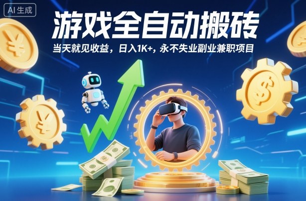 游戏全自动搬砖，当天就见收益，日入1K+，永不失业副业兼职项目【揭秘】-赛德副业库
