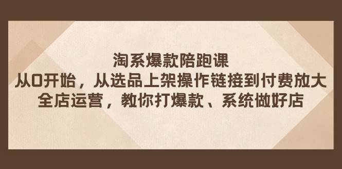 (7725期)淘系爆款陪跑课 从选品上架操作链接到付费放大 全店运营 打爆款 系统做好店-赛德副业库
