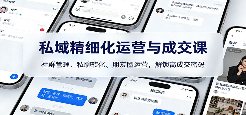 私域精细化运营与成交课：社群管理、私聊转化、朋友圈运营，解锁高成交密码-赛德副业库