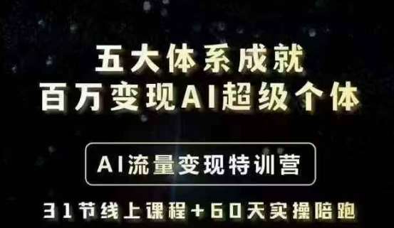 五大体系成就百万变现AI超级个体- AI流量变现特训营，一步一步教你一个人怎么年入百W-赛德副业库