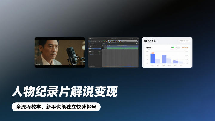 人物纪录片解说变现,全流程教学,新手也能独立快速起号-赛德副业库