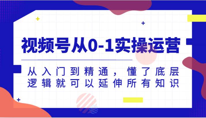 视频号从0-1实操运营，从入门到精通，懂了底层逻辑就可以延伸所有知识（更新2024.7）-赛德副业库