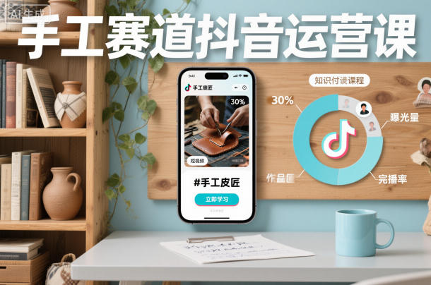 手工赛道抖音运营课，手工赛道流量运营-赛德副业库