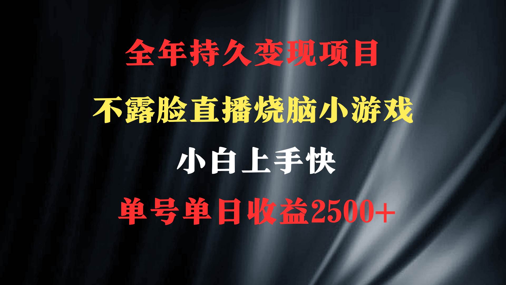 （9168期）2024年 最优项目，烧脑小游戏不露脸直播  小白上手快 无门槛 一天收益2500+-赛德副业库