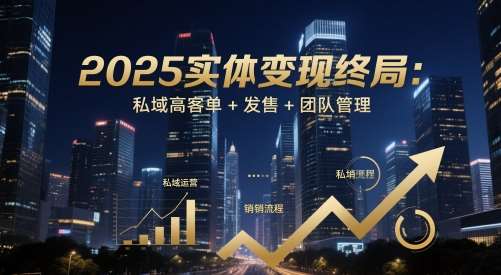 2025实体变现终局：私域高客单+发售+团队管理-赛德副业库
