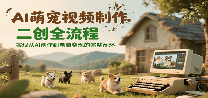 AI萌宠视频制作二创全流程，实现从AI创作到电商变现的完整闭环-赛德副业库