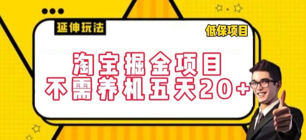 淘宝掘金项目，不需养机，五天20+，每天只需要花三四个小时【揭秘】-赛德副业库