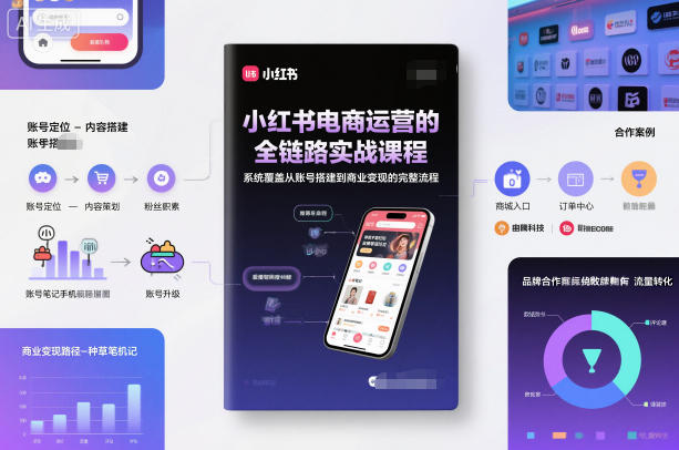小红书电商运营的全链路实战课程，系统覆盖从账号搭建到商业变现的完整流程-赛德副业库