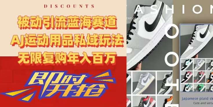 被动引流蓝海赛道，AJ运动用品私域玩法，无限复购年入百万【揭秘】-赛德副业库
