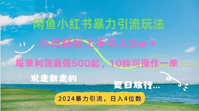 （11650期）2024暑假赚钱项目小红书咸鱼暴力引流，简单无脑操作，每单利润500+，…-赛德副业库
