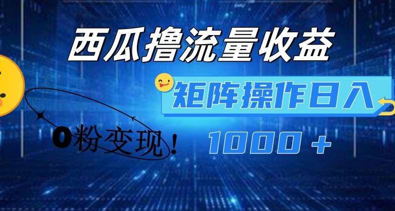 西瓜视频撸流量，简单上手，0粉变现矩阵操作，日入1000+【揭秘】-赛德副业库