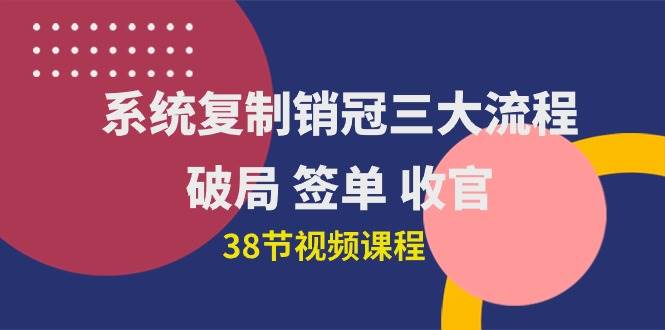 （10171期）系统复制 销冠三大流程，破局 签单 收官（38节视频课）-赛德副业库