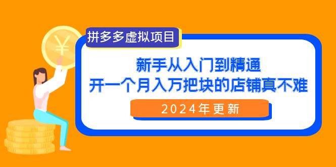 (9744期)拼多多虚拟项目:入门到精通,开一个月入万把块的店铺 真不难(24年更新)-赛德副业库
