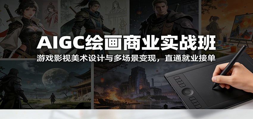 AIGC绘画商业实战班：游戏影视美术设计与多场景变现，直通就业接单-赛德副业库