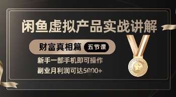 精品!闲鱼虚拟产品实战讲解,新手一部手机即可操作,副业月利润可达5k+-赛德副业库