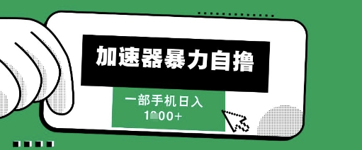 205新风口,加速器暴力自撸,单机日入1k+【揭秘】-赛德副业库