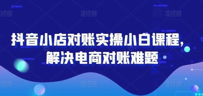 抖音小店对账实操小白课程，解决电商对账难题-赛德副业库
