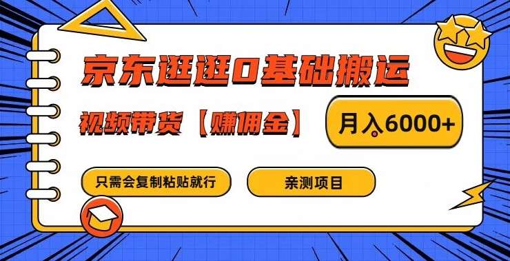 京东逛逛0基础搬运、视频带货【赚佣金】月入6000+【揭秘】-赛德副业库