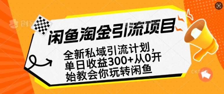 闲鱼淘金私域引流计划，从0开始玩转闲鱼，副业也可以挣到全职的工资-赛德副业库
