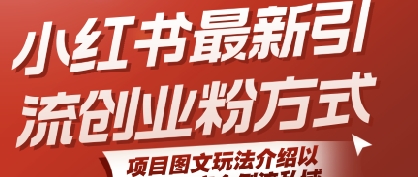 小红书最新引流创业粉方式，项目图文玩法介绍以及如何安全倒流私域-赛德副业库