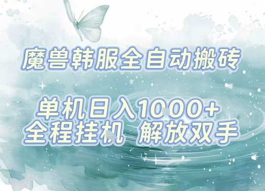 最新韩服游戏搬砖项目,全自动挂G运行,解放双手,无脑打金适合新手小白,单机日入1k【揭秘】-赛德副业库