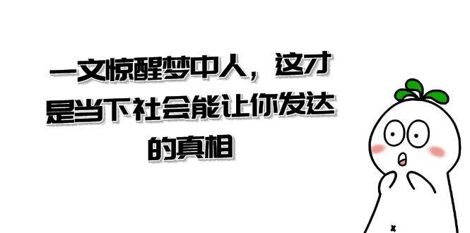 某公众号付费文章《一文惊醒梦中人，这才是当下社会能让你发达的真相》-赛德副业库