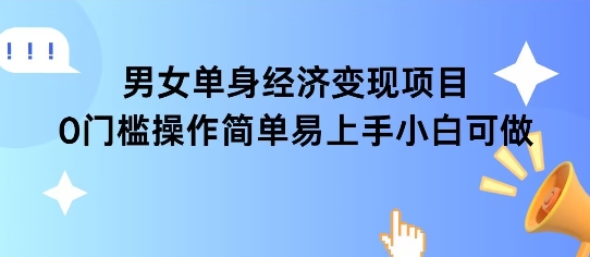 女单身经济项目变现周期长可复购率高日入1k+-赛德副业库