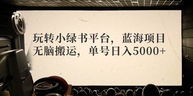 （12366期）玩转小绿书平台，蓝海项目，无脑搬运，单号日入5000+-赛德副业库