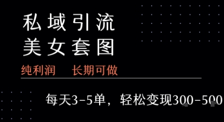 私域卖套图每天3-5单 每单利润99-2张+-赛德副业库