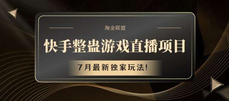 快手整蛊游戏直播项目，7月最新独家玩法【揭秘】-赛德副业库
