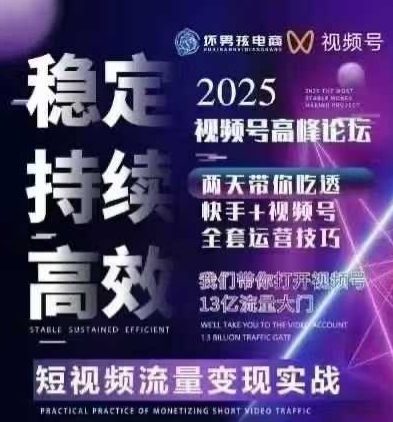 坏男孩电商视频号7月1号线下课，视频号短引、精细化模型打法，三频共振，无人，快手全站精细化运营-赛德副业库