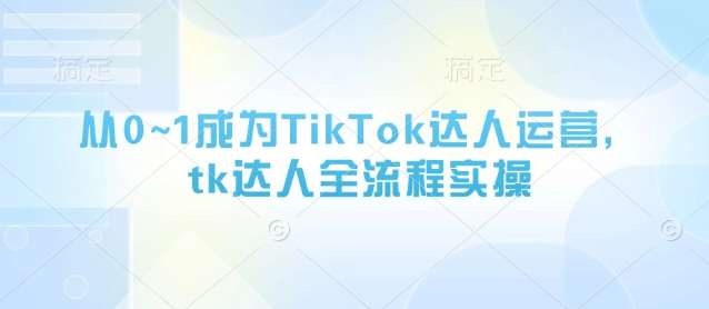 从0~1成为TikTok达人运营，tk达人全流程实操-赛德副业库