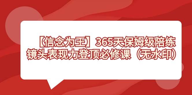 （8953期）【信念 为王】365天-保姆级陪练，镜头表现力登顶必修课（无水印）-赛德副业库