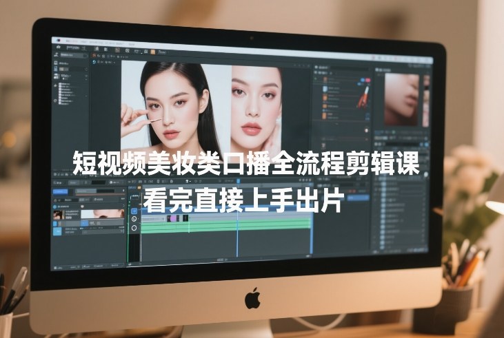短视频美妆类口播全流程剪辑课，看完直接上手出片-赛德副业库