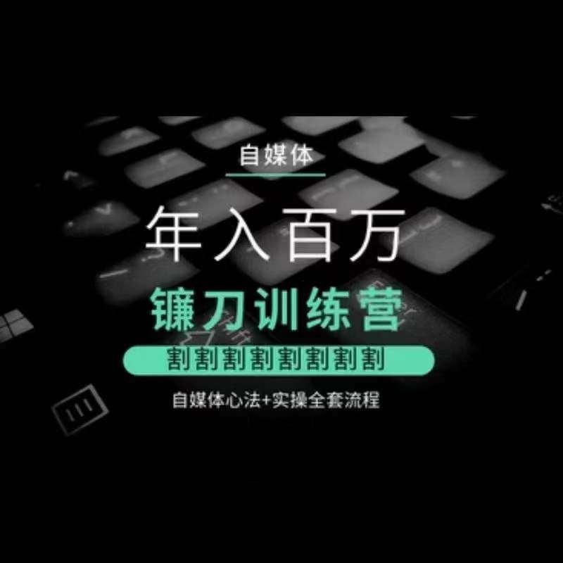 自媒体年入百万镰刀训练营，割割割割割割割割，自媒体心法+实操全套流程-赛德副业库