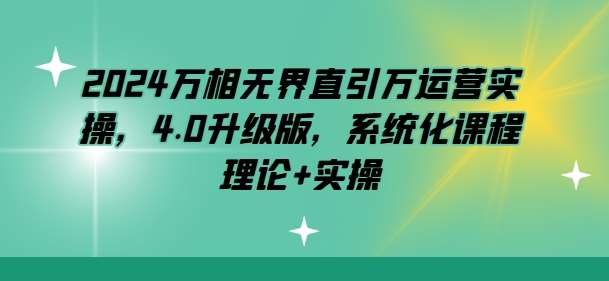 2024万相无界直引万运营实操，4.0升级版，系统化课程 理论+实操-赛德副业库