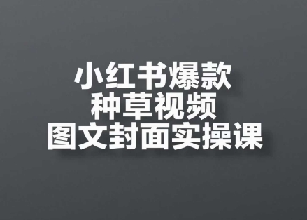 小红书爆款种草视频图文封面实操课，​开店、选品、引流、变现全流程-赛德副业库