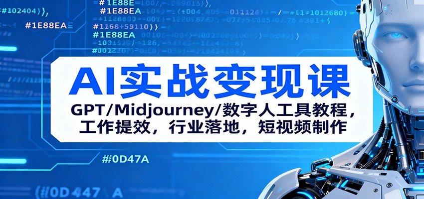 AI实战变现课:GPT/Midjourney/数字人工具教程,工作提效,行业落地,短视频制作-赛德副业库