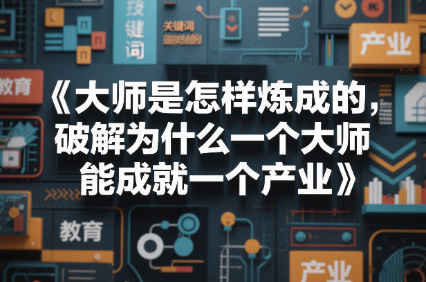 大师是怎样炼成的，破解为什么一个大师，能成就一个产业【电子书】-赛德副业库