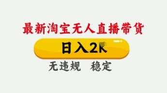 4月最新淘宝无人直播带货,日入数张,不违规不封号,独家技术,操作简单【揭秘】-赛德副业库