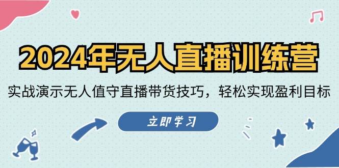 2024年无人直播训练营：实战演示无人值守直播带货技巧，轻松实现盈利目标-赛德副业库