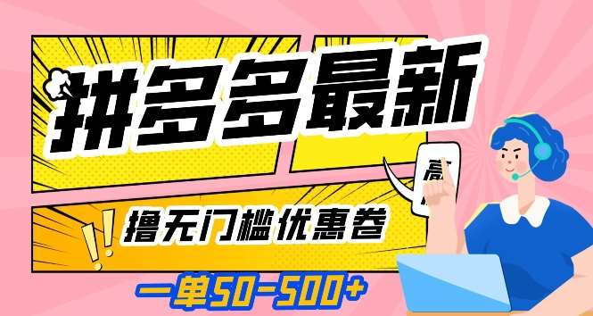 一单50—500加，拼多多最新撸无门槛优惠卷，目前亲测有效【揭秘】-赛德副业库