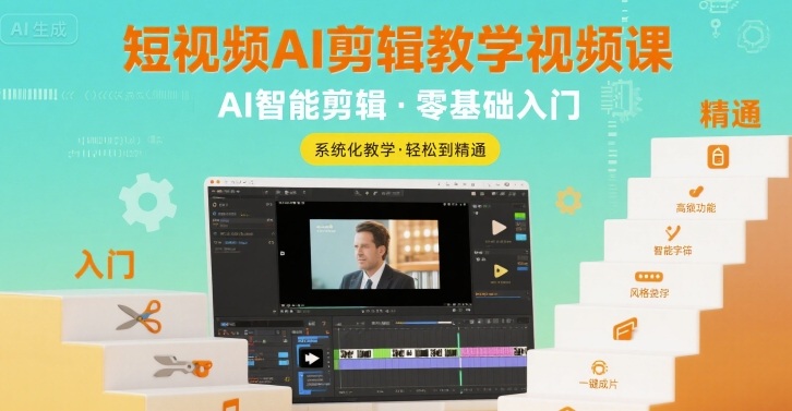 短视频AI剪辑教学视频课,入门到精通-赛德副业库