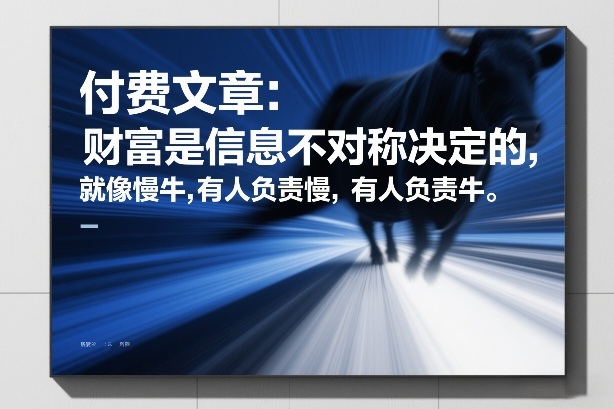 付费文章:财富是信息不对称决定的,就像慢牛,有人负责慢,有人负责牛-赛德副业库