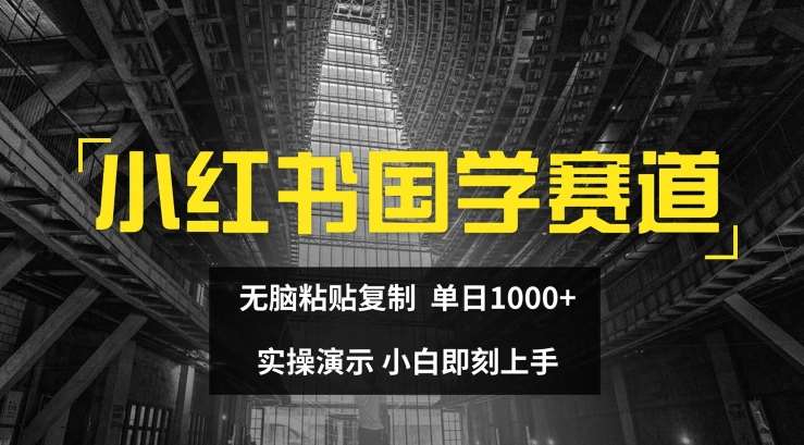 小红书国学赛道，无脑粘贴复制，单日1K，实操演示，小白即刻上手【揭秘】-赛德副业库